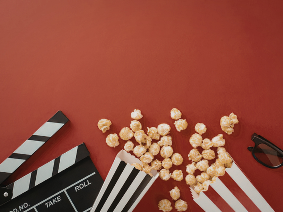Popcorn and movie sunglasses